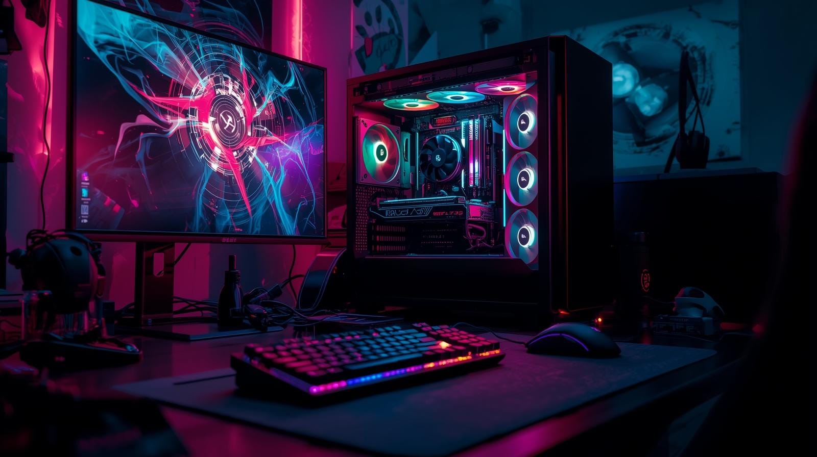 Guide Mat Riel Gaming 2026 PC Console Setup Pc Gaming Rgb Bureau Gamer Eclairage Neon 