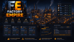 Interface de gestion des usines et ressources sur Factory Empire