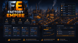 Interface de gestion des usines et ressources sur Factory Empire