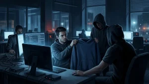 Développeurs anonymes travaillant de nuit dans un studio pendant le crunch chez Rockstar