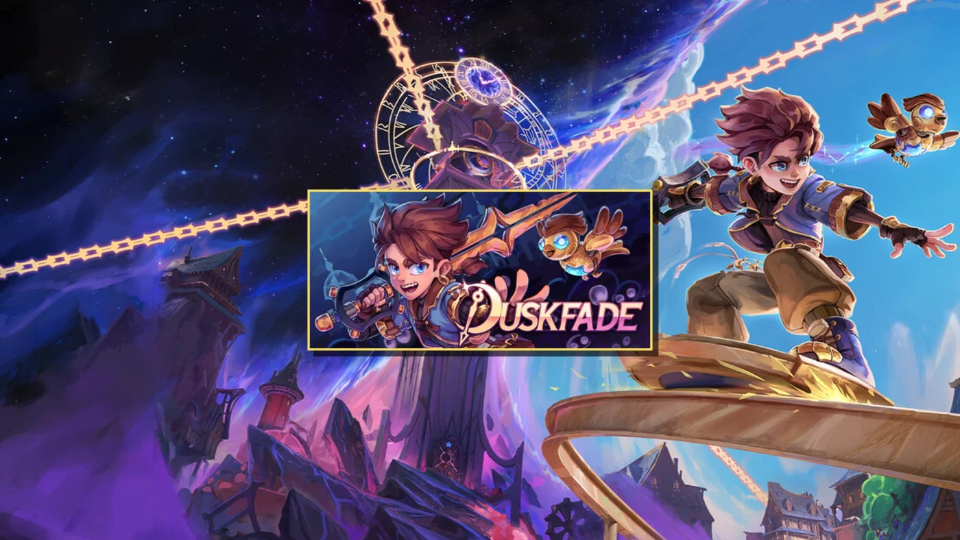 Illustration de Duskfade montrant Zirian avec son épée Minutero dans un univers clockpunk