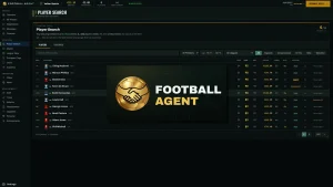 Illustration de Football Agent montrant un agent de football analysant des transferts et la carrière de jeunes joueurs