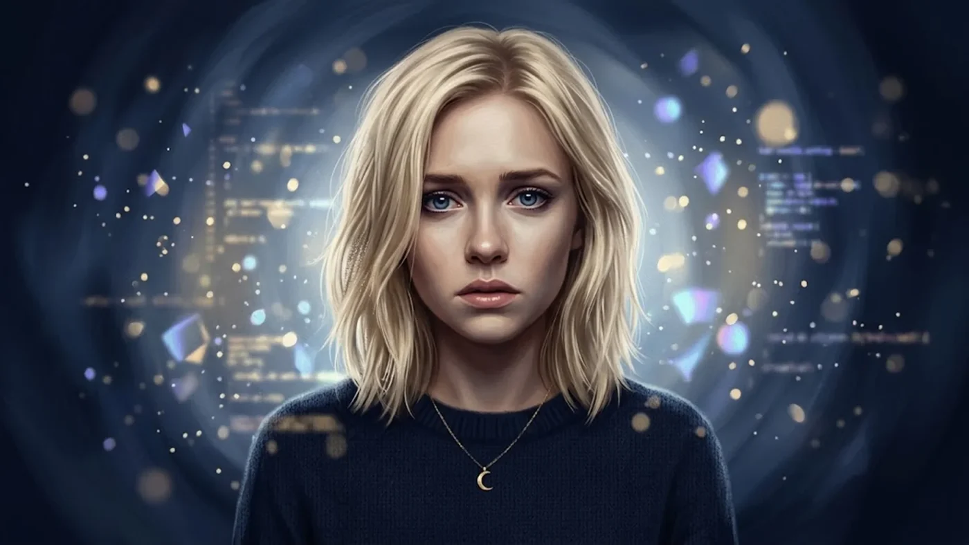 Illustration hommage à Hayden Panettiere, actrice décédée à 36 ans, voix de Kairi dans Kingdom Hearts et Sam dans Until Dawn, cheveux blonds, regard mélancolique, univers gaming