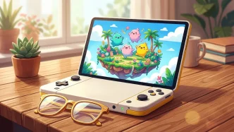 Console Switch 2 affichant Pokopia avec des Pokémon colorés sur une île personnalisée, illustration de l'astuce pour récupérer les Pokémon d'événements limités sans modifier les réglages système