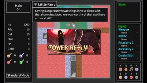 Illustration de Tower Realm montrant une tour magique au cœur d’un RPG stratégique