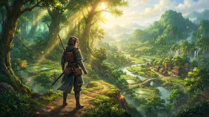Un joueur explore un monde verdoyant dans 夯犇绿色传奇 sur PC.