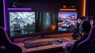 Écran de joueur illustrant les sorties jeux vidéo septembre avec univers viking, horreur et course automobile.