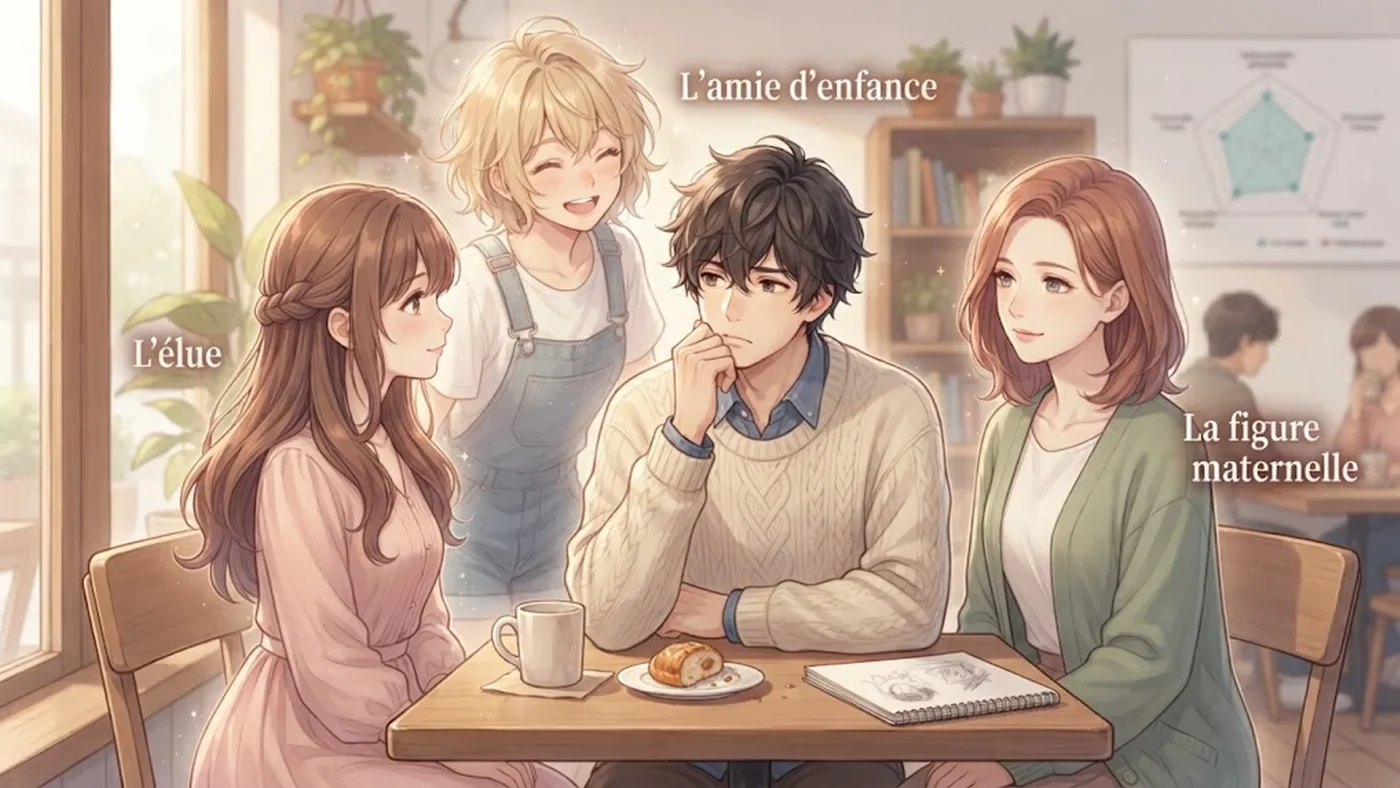 Un triangle amoureux complexe se devoile dans le visual novel romantique Triple Pairing sur PC.
